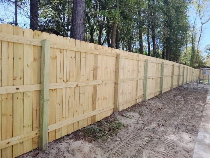 treated wood fencing