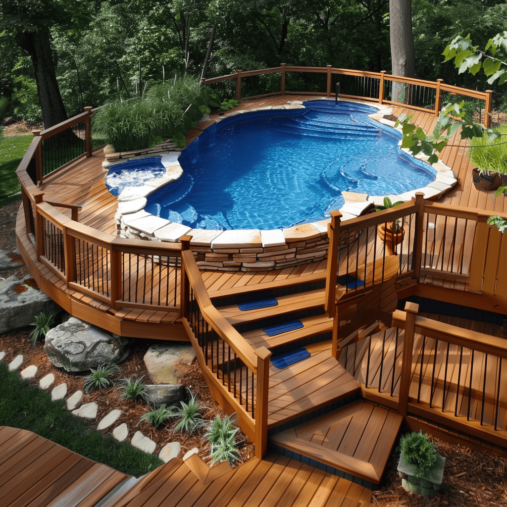 above ground pool deck