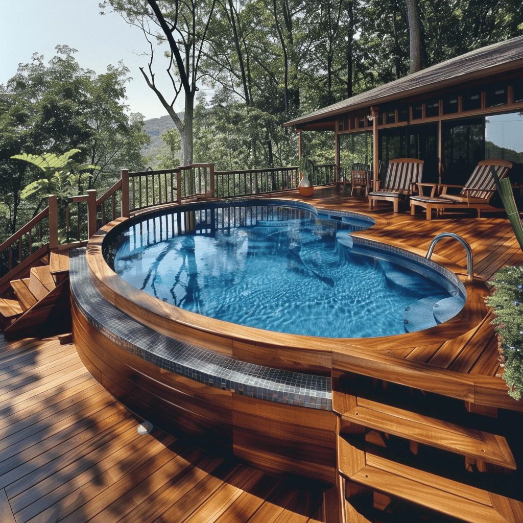 above ground pool deck