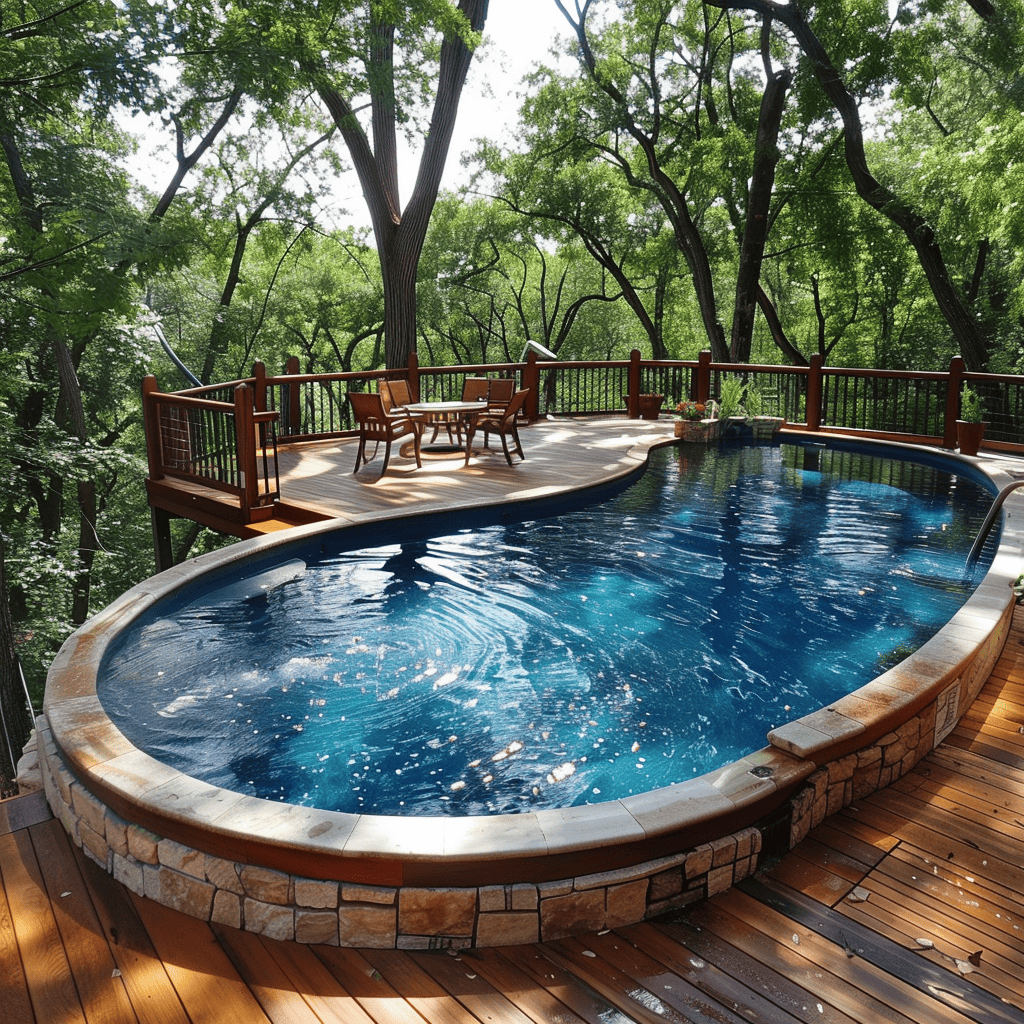 above ground pool deck